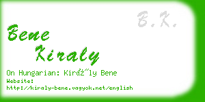 bene kiraly business card